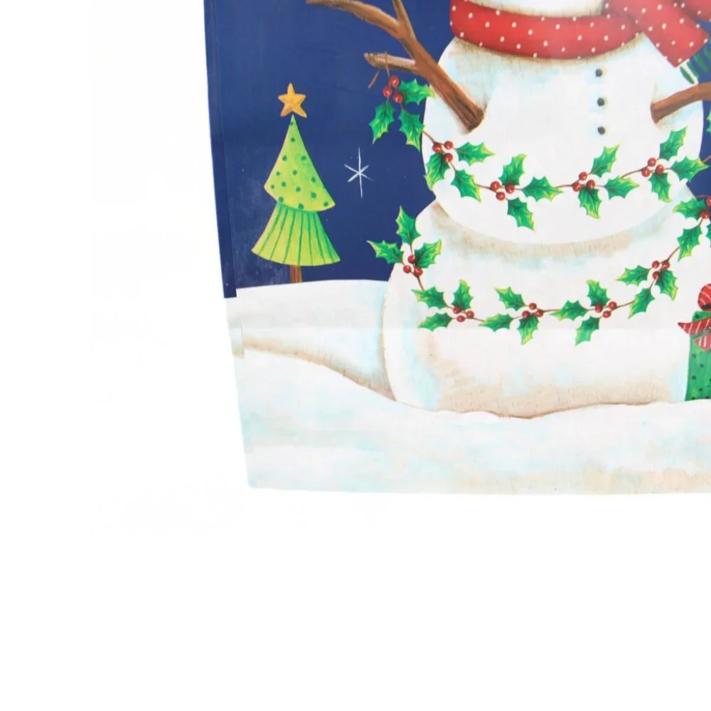 Set of 2 Used Christmas Gift Bags Santa Snowman Reusable Crafting Scrapbooking